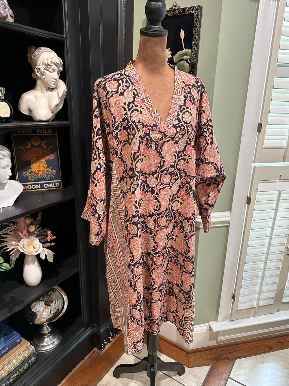 Marketplace Handwork of India Embroidered Tunic – 100% Cotton – Size 2XL